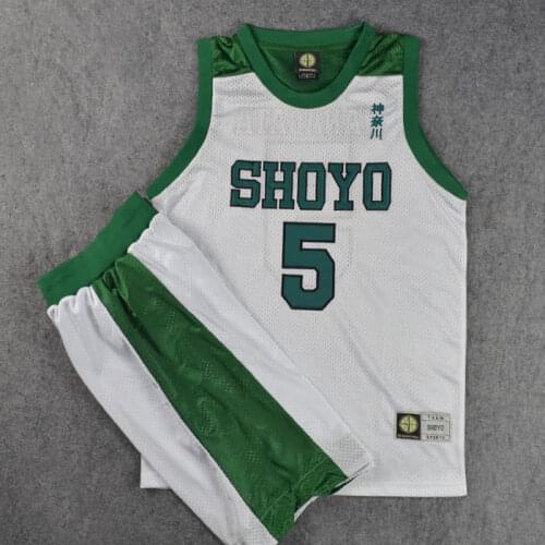 SHOYO #5 HANAGATA Jersey+Shorts Cosplay Costume SHOYO Basketball Jersey Set School Basketball Uniform Sports Wear