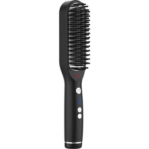 Enhanced Hair Straightener Heat Brush Ceramic Ionic Straightening Brush Hot Comb With Anti-scald Feature