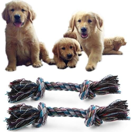 Dog Cotton Chew Knot Toy Fun Playing Rope Ball Outdoor Traning Ball Dog Toys Durable Braided Bone Rope Puppy Accessories