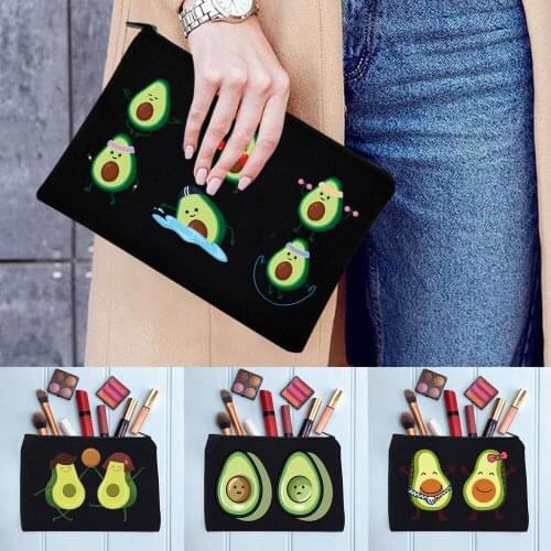 Womens Cosmetic Bag Portable Fashion Female Makeup Bag Handbags Black Zipper Storage Bag Pencil Cases