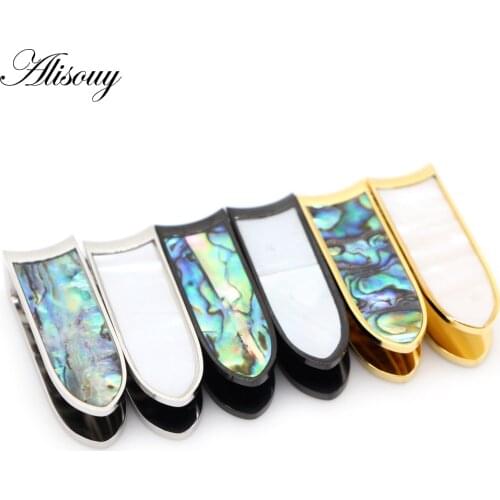 Aliosuy 1 PC New Punk Style Ear Plug tunnel Stainless Steel Enamel Square Bar opal body jewelry piercing Gauges Expander