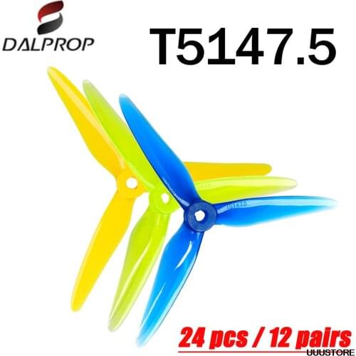 12Pairs /24PCS DALPROP SpitFire T5147.5 5147 No Pop Wash POPO FPV Propeller CW CCW For RC FPV Racing Drone