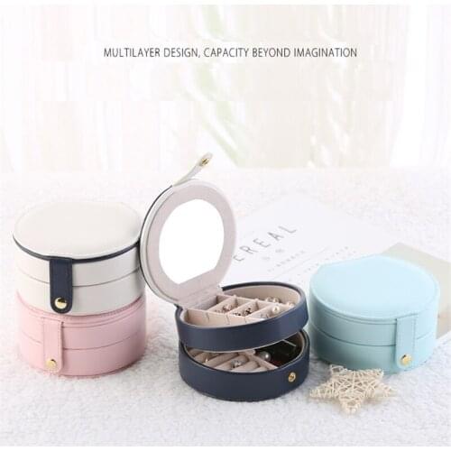 2020 Universal Jewelry Organizer Display Travel Jewelry Case Boxes Portable Jewelry Box Button Leather Storage Zipper Jewelers