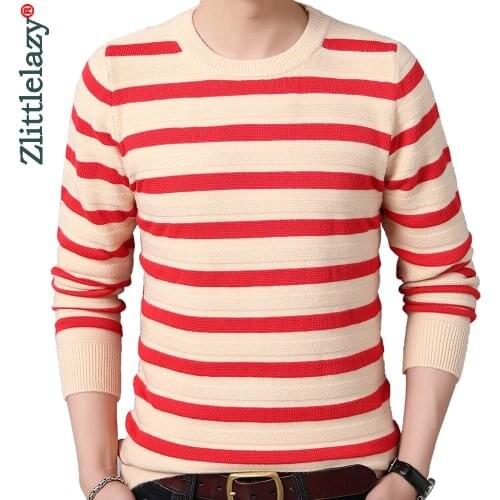 2020 casual knitted thick sweater men pullover clothing fashion clothes striped knit winter warm mens sweaters pullovers 13126