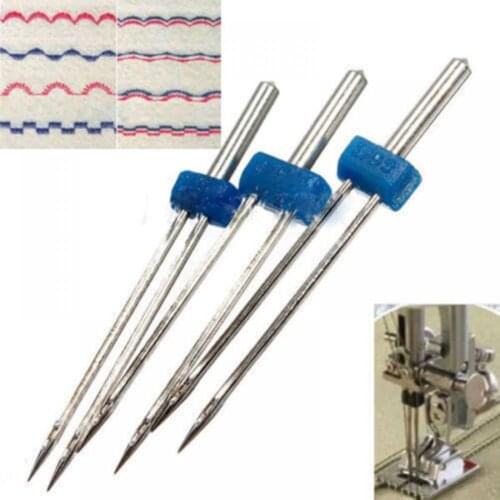 3pcs Double Twin Needles Pins Sewing Machine Size 2.0/90 3.0/90 4.0/90 Sewing Needles Sewing Machine Needles Pins