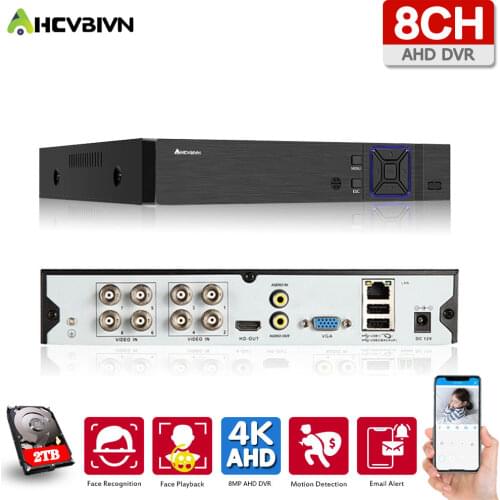 4 and 8 channe 1080P 5MP 6 in 1 DVR video recorder for AHD camera analog camera IP camera P2P NVR cctv system DVR H.265 4ch 8ch