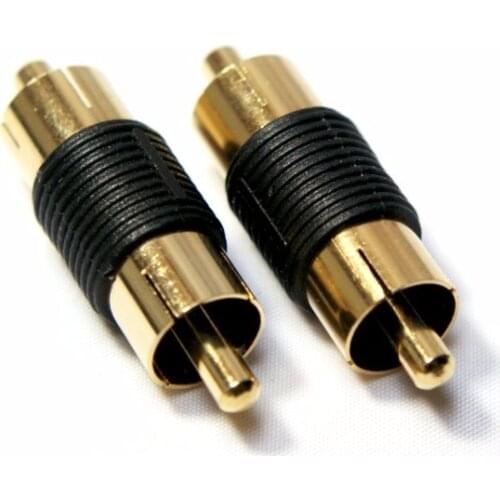 5pcs GOLD RCA Phono Coupler RCA Male to RCA Male Audio Video Connector
