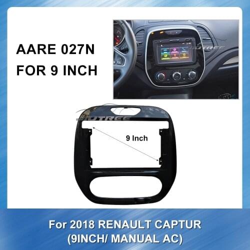 9 inch Car Radio installation GPS mp5 Plastic Fascia Panel frame for RENAULT Captur 2018 manual AC Dashboard ABS plastic Panel