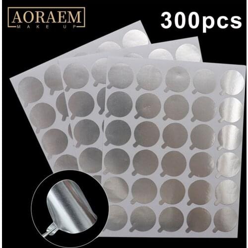AORAEM 300pcs Glue Foil Tin Pad Sticker Disposable Waterproof Silver Patches Plate Film Pads For Eyelash Grafting Makeup Tool