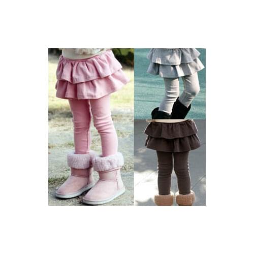 Free Shipping New Autumn And Winter Children All-match Cake Girls Clothing Child Legging Skirt Trousers Long Trousers