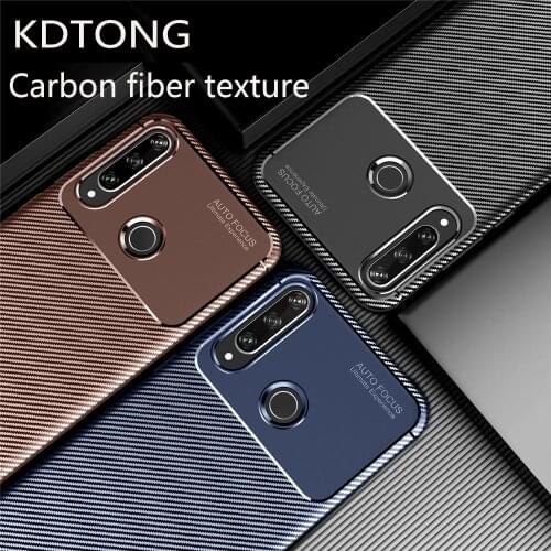 Phone Case sFor Huawei Y6P 2020 Case Luxury Carbon fiber texture Soft Silicone TPU Full Protection Anti-fall Cover Capa Coque
