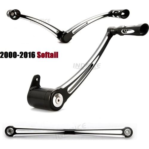 Black Rear Brake shifter linkage rod levers for harley twin cam softail Fat Boy Heritage Deluxe slim heel toe 2000-2017