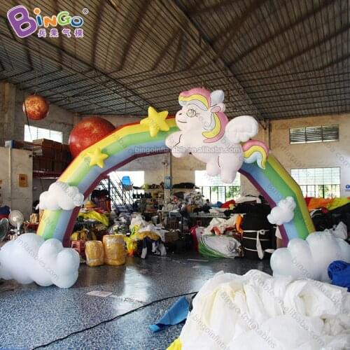 Dreamlike 5.6x3.2 Meters Inflatable Pegasus Arch For Decoration / Inflated Rainbow Archway - BG-A0589X