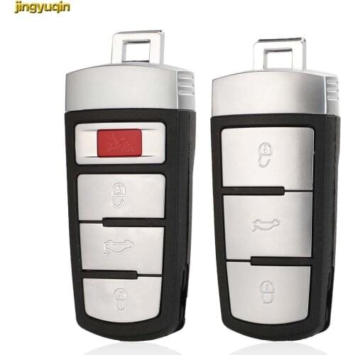 Jingyuqin Remote Car Key Shell For VW Passat B6 3C B7 Magotan CC 3/4 Buttons Smart Car Keyless Case Fob Replacement