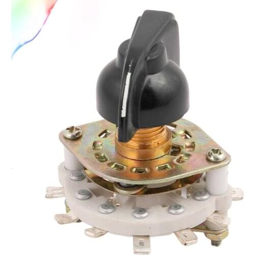 KCZ 1 Pole 9 Position 10 Terminal Band Channel Rotary Switch Selector with Cap