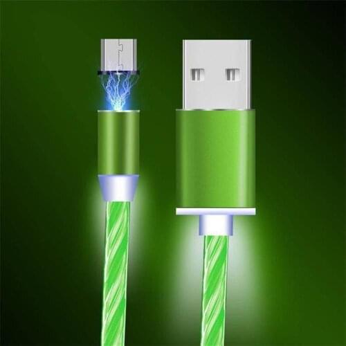 Circular Magnetic Streamer Data Line Magical Glow Nighttime Mobile Phone Charging Cable For Android