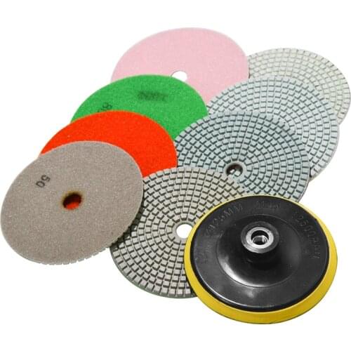 9Pcs/Set 5 Inch Diamond Polishing Pad Set Granite Marble Concrete Stone Tile Wet Dry For Granite Concrete Marble Stone Tiles
