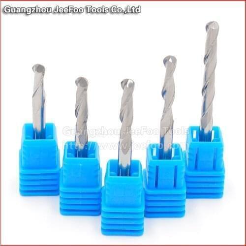 Two Flutes Spiral Ball Nose for wood CNC End Mill Set 4mm Soild Carbide Double Flute Ballnose Milling Cutter