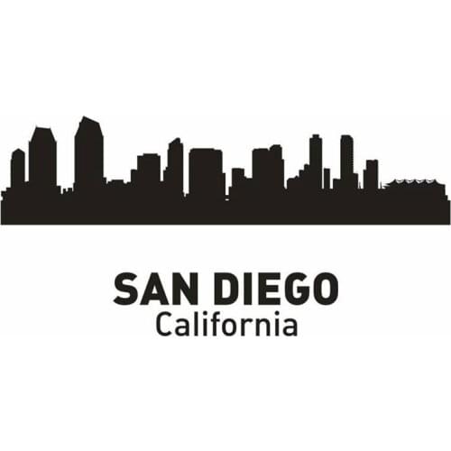 SAN DIEGO City Decal Landmark Skyline Wall Stickers Sketch Decals Poster Parede Home Decor Sticker