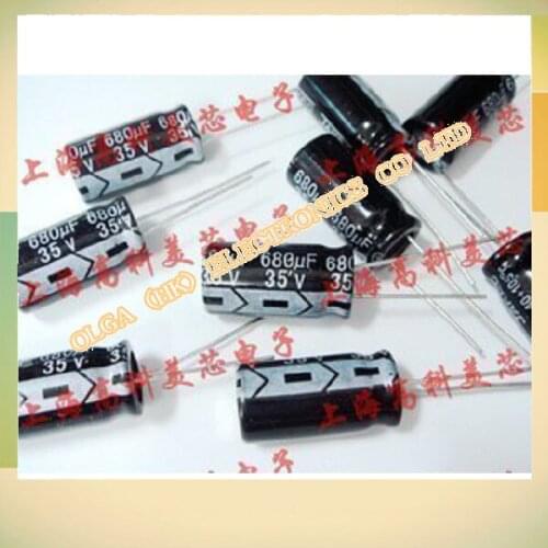 New motherboard aluminium electrolytic capacitors 680 uf / 35 v 10 x20mm into 10 x 20 mm 1.6