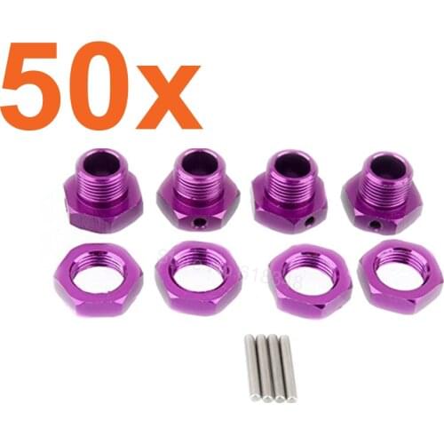 Wholesale 50Sets/lot Aluminum Tires Adapter Hex Hubs Wheel Nut With Pins17mm for 1/8 RC Model Car HSP Himoto Redcat