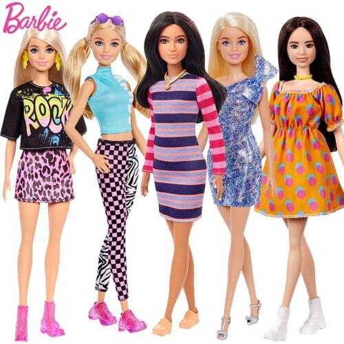 Original Barbie Fashionista Doll Dressup Clothes Princess Toys for Girls Fashion Design Bjd Doll Simulation Toy for Children Set