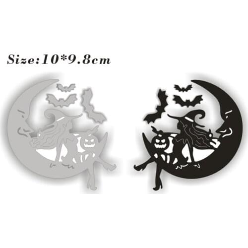 PANFELOU moon witch 10x9.8cm Scrapbooking DIY Halloween Embossing mould card paper die stencils punch Metal cut dies cutting