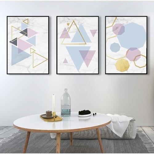 Nordic Colorful Abstract Geometry Canvas Paintings Nursery Wall Art Pictures Posters Living Room Decor Kids' House