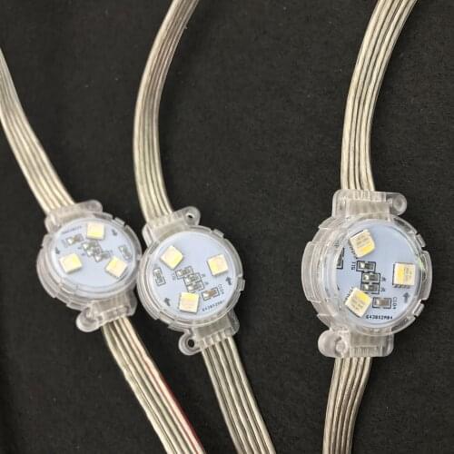 DC12V RGBW standard DMX512(UCS512 chip);5050 SMD addressable pixel module,3 piece of 5050 RGB LED;0.72W;30mm diameter;IP68 rated