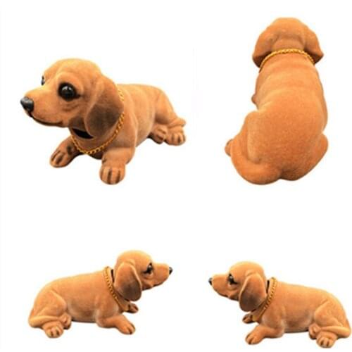 Car Styling Nodding Dog Cute Dachshund Doll Car Ornament Bobblehead Dog Auto Dashboard Rocking Head Dog Car Interior Decoration