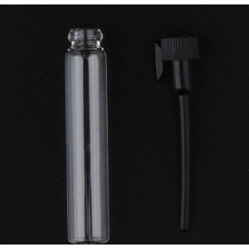 2x50x Mini Glass Perfume Sample Vials Empty Essential Oil Fragrance Bottle 2ml Black