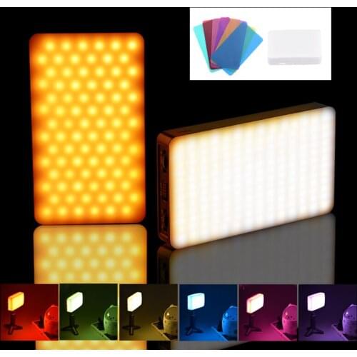 LED Fill Light VL168 6W Mini Rechargeable Video Live Light 2500K-6500 Adjustable RGB Photography Lamp for Vlog Ins Youtube Video