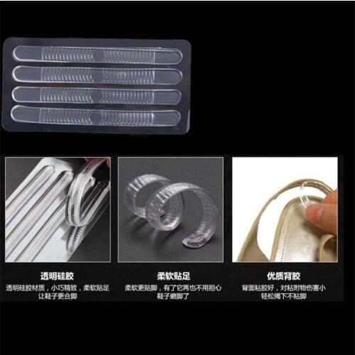 4pcs/Pack New Fashion Silicone Gel Heel Cushion protector Shoe Insert Pad Clear Insole 9.5*0.8cm