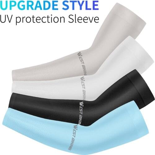 WEST BIKING Sports Arm Compression Sleeve Basketball Cycling Arm Warmer Summer Running UV Protection Volleyball Sunscreen Bands