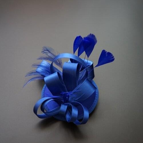 Western Style Ladies Classic Bridal Hats Small Cap Fascinator Sinamany Hats For Party Banqut Wedding Small feather Fascinator