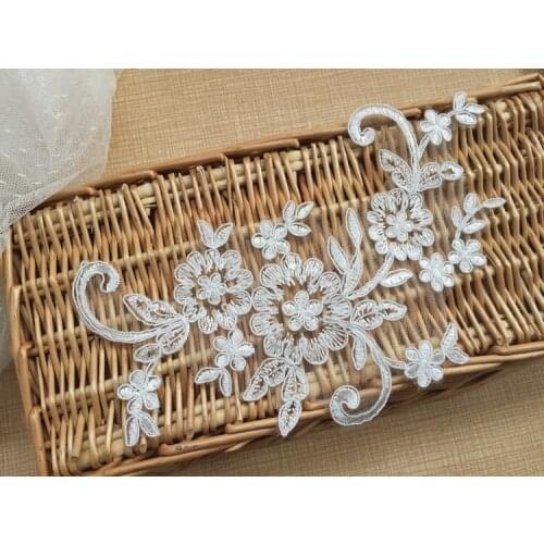 10Pieces 22X13cm Embroidery Collar Venise Flowers Neckline Lace Applique For Sewing Garment Accessories TT488