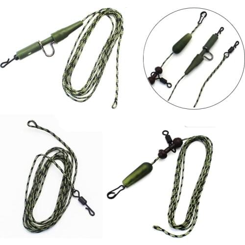 2Pcs Carp Fishing Leadcore Ready Tied Braided Line Helicop Quick Change Swivels Snap Lead Clips Fishing Link Hair Rigs Lead Wire