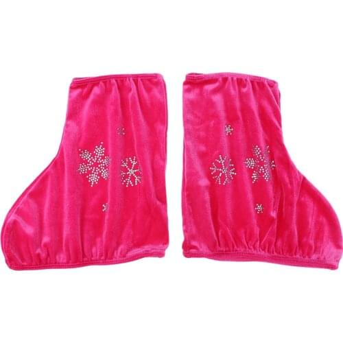 2pcs Ice/Figure/Roller Skate Boots Shoes Cover Protecting Tool with Snowflake Image, Rose Red, White, Black
