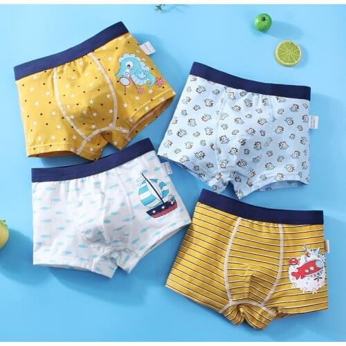 3-12Yrs Kids Boys Cotton Cartoon Pattern Underwear Panties Children Boys Shorts Boxer