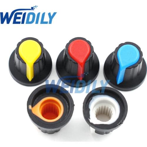 30PCS/LOT WH148 knob 15X17mm plastic knob AG2 type potentiometer power amplifier knob 5 color