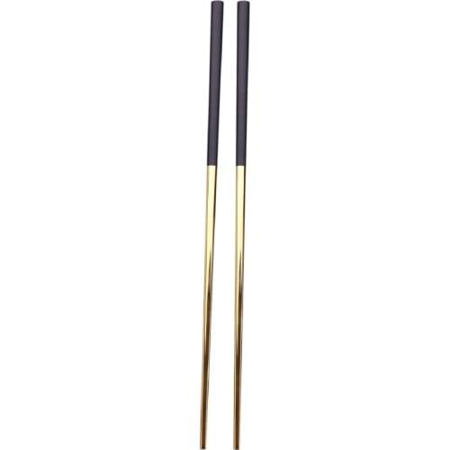 5 Pairs Chopsticks Stainless Steel Chinese Gold Set Black Metal Chop Sticks Set Used for Sushi Dinnerware