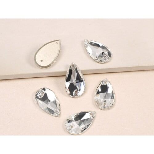 6A Quality Strass Sewing Stones Tear Drop Sew On Rhinestones For Dress decoration Bags Garment Shoes Gymnastics