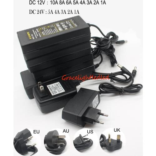 EU/US AC 85-245V To DC 5V/12V24V/ 1A 2A 3A 5A 6A 8A 10A Power Supply Adapter Driver Switch For 3528 530 5050 Strip LED