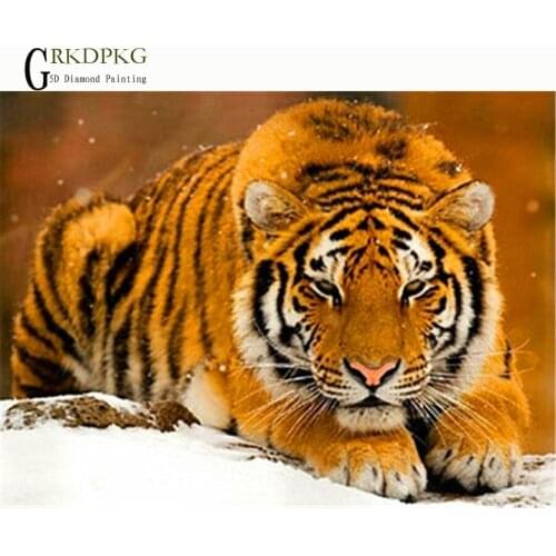 Snow tiger drill 5D diy Full Square/Round Diamond Painting Cross Stitch Diamond Embroidery Diamond Mosaic Wedding decoration