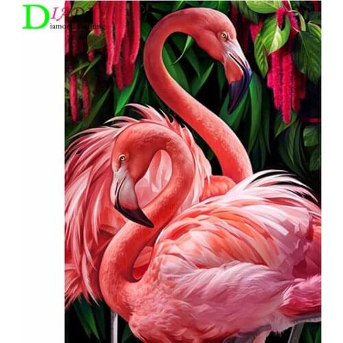 Diamond Painting Flamingo Full Drill Square Animal 5D Diamond Embroidery Rhinestone Picture Diamond Mosaic Gift Drop Ship
