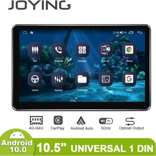 1 Din Apple Carplay Car Radio Bluetooth Android Auto Stereo Receiver 10.5" Touch Screen MP5 USB Universal Car Multimedia Player