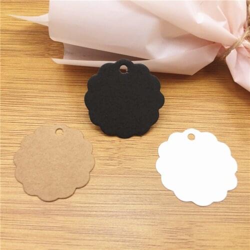 100pcs round Shape Kraft Blank Party Kraft Cardboard Gift Tags Wedding Favor Paper Tags Price Label Party Hang Tags 3.5x3.5cm