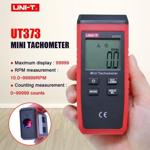 UNI-T Air Speed Anemometro Data Hold Non-Contact Digital Professional Tachometer RPM Range 10RPM~99999RPM USB interfaceUT371/372