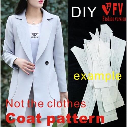 Sewing pattern womens mid-length lapel coat coat design drawings clothing pattern BFY-155