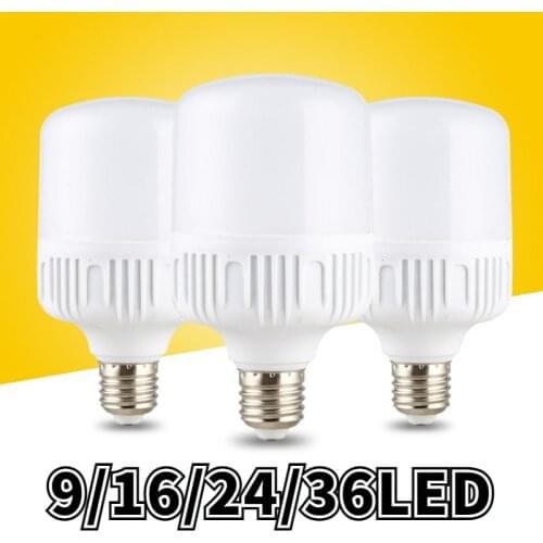 9/16/24/36LED Bulb E27 LED Energy-saving Bulb Lamp 5W 10W 15W 20W 220V Spotlight Light for Outdoor Stall Living Room Lighting